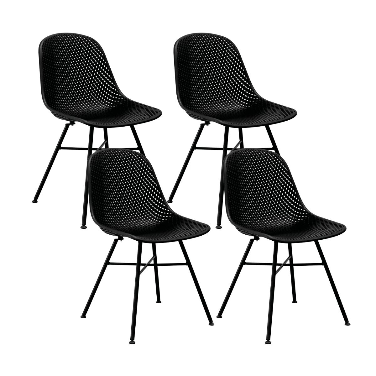 Set of 4 Garden Chair - Black Kick Collection