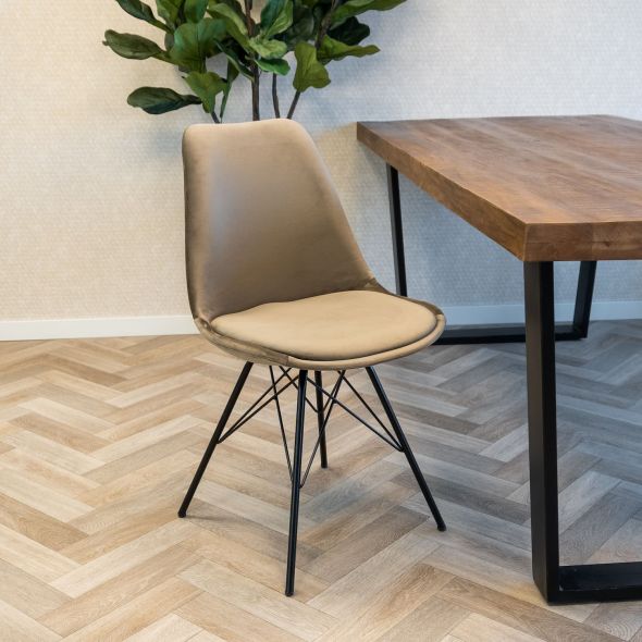 KICK Velvet Bucket Chair - Taupe - Taupe