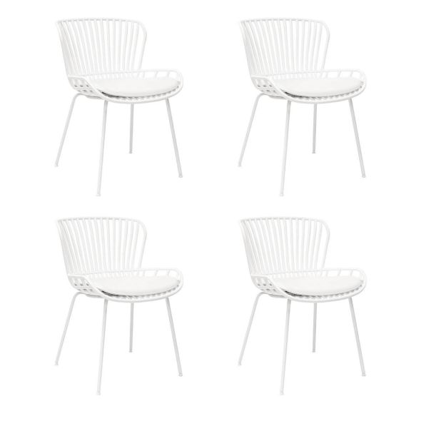 Set of 4 Kick Garden Chair Lot - White