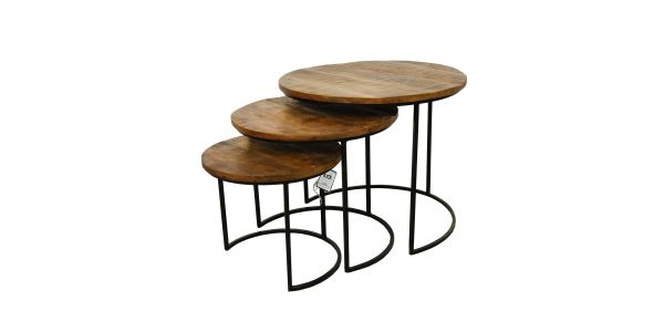 Kick Coffee tables NICK - set of 3 Mango round