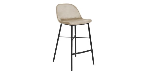 KICK JEFF Bar Stool - Velvet - Champagne