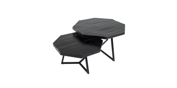 KICK HEXAGON Coffee Table Set - Black