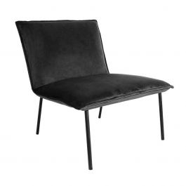 KICK LOLA Velvet Armchair - Dark Grey