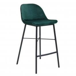 KICK JEFF Bar Stool - Velvet - Dark Green