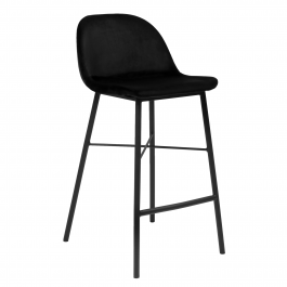 KICK JEFF Bar Stool - Velvet - Black