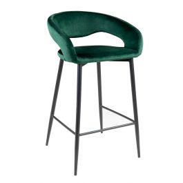 Kick bar stool Lenn - Velvet - Dark Green