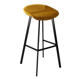 KICK FINN Bar Stool High - Velvet - Gold