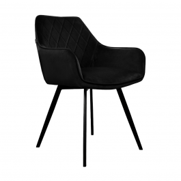 KICK KARL Velvet Dining Chair - Black