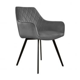 KICK KARL Velvet Dining Chair - Dark Grey