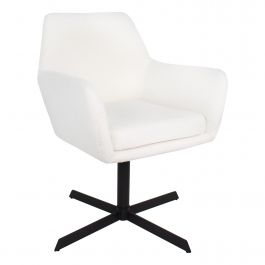 Kick dining chair Viktor Boucle - White