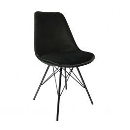 KICK Velvet Bucket Chair - Black - Black