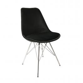 Kick Velvet Bucket Chair - Black