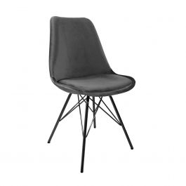 KICK Velvet Bucket Chair - Dark Grey - Dark Grey