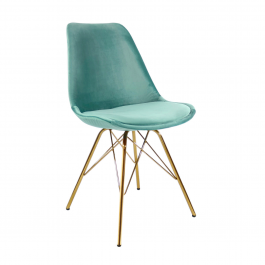 KICK Velvet Bucket Chair Mint Green - Gold Frame - Mint Green