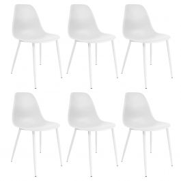 Set of 6 Kick garden chair Nero - White
