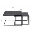 Kick coffee table set Muse - Black