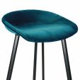 KICK FINN Bar Stool High - Velvet - Blue