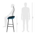 KICK FINN Bar Stool High - Velvet - Blue