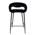 Kick bar stool Lenn - Velvet - Black