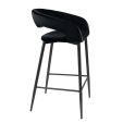 Kick bar stool Lenn - Velvet - Black