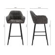 Kick Bar Stool Lynn - Dark Grey