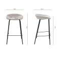 Kick Bar Stool Riga - 70cm - Grey
