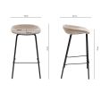 Kick Bar Stool Riga - 70cm - Taupe