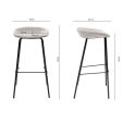 Kick Bar Stool Riga - 80cm - Grey