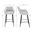 Kick Bar Stool Yoni - Grey