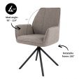 Kick swivel chair Alex - Grey