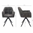 Kick swivel chair Luc - Dark Grey