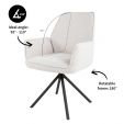 Kick swivel chair Alex - White