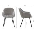 Kick dining chair Arda - Grey