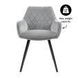 KICK KARL Velvet Dining Chair - Grey