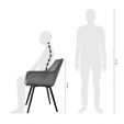 KICK KARL Velvet Dining Chair - Dark Grey