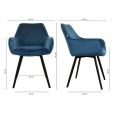 KICK KARL Velvet Dining Chair - Dark Blue