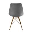 KICK Velvet Bucket Chair Grey - Gold Frame - Grey