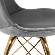 KICK Velvet Bucket Chair Grey - Gold Frame - Grey