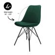 KICK Velvet Bucket Chair - Dark Green - Dark Green