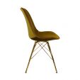 KICK Velvet Bucket Chair Gold - Gold Frame - Gold