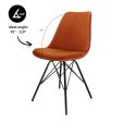 KICK Velvet Bucket Chair - Orange - Orange