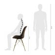 Kick Velvet Bucket Chair Coffee - Gold Frame - Coffee brown