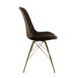 Kick Velvet Bucket Chair Coffee - Gold Frame - Coffee brown