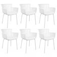 Set of 6 Kick Otis Garden Chair - White