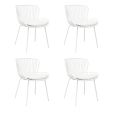 Set of 4 Kick Garden Chair Lot - White