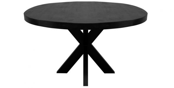 KICK DAX Industrial Round Dining Table - Black 130 cm