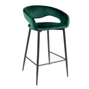 Kick bar stool Lenn - Velvet Dark Green