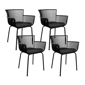 Set of 4 Kick Otis Garden Chair - Black
