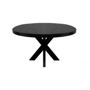 KICK DAX Industrial Round Dining Table - Black 140 cm