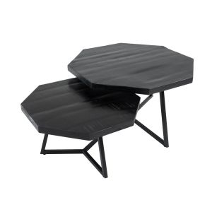 KICK HEXAGON Coffee Table Set - Black